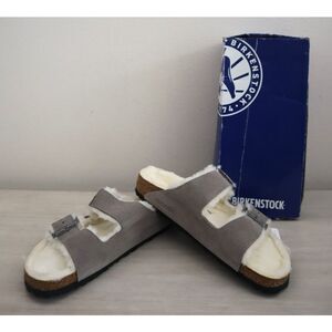 Birkenstock EUR 42 Women's 11 Men's 9 Gray Suede Arizona Shearling Sandals